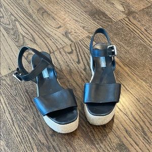 Prada Black Platform Sandals